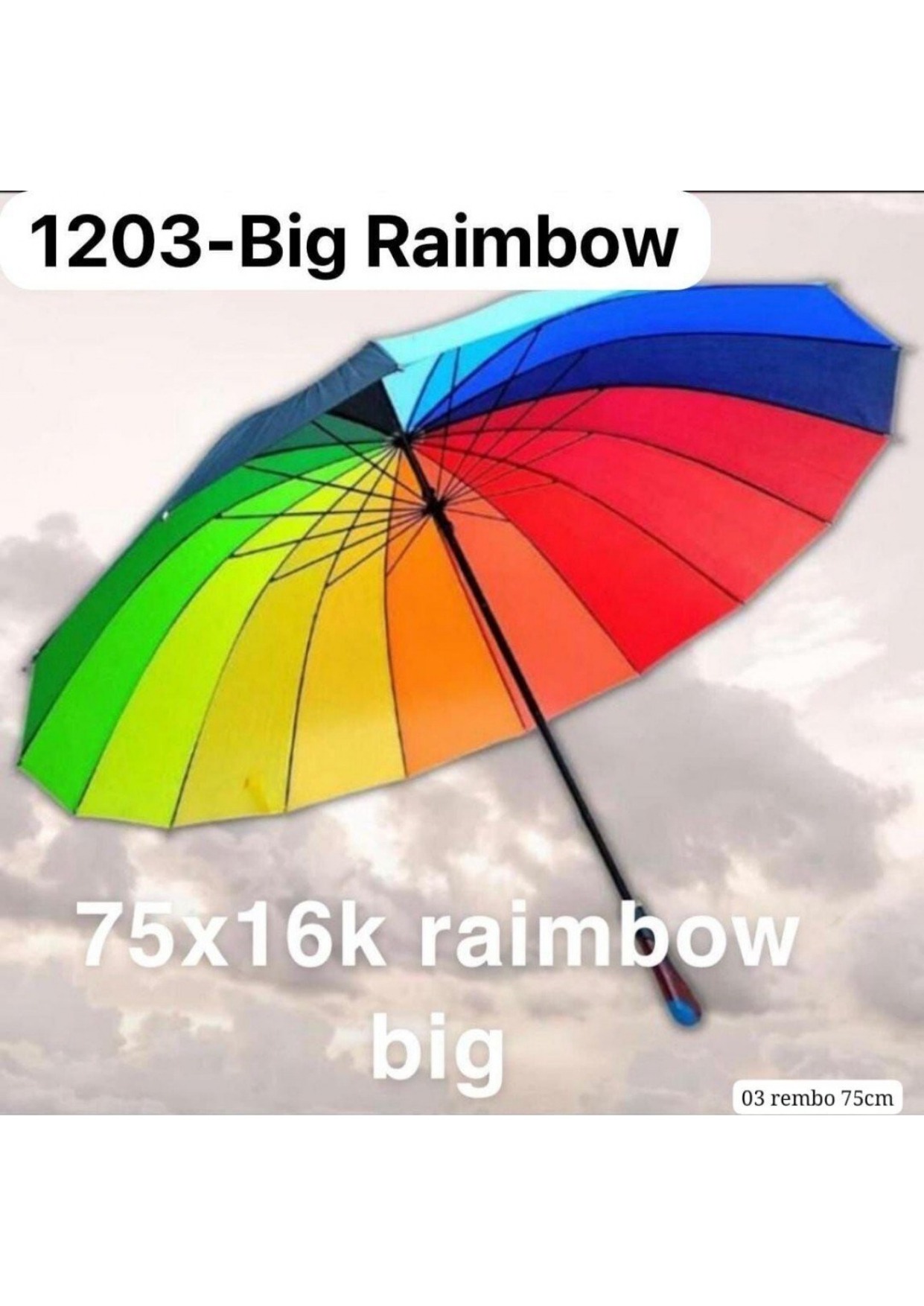 Large Size Rainbow Color Umbrella (Model 1203)