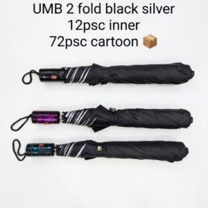 UMB 2-Fold Black Silver Umbrella