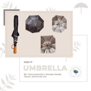 525-17 Semi-Automatic Umbrella with Wooden Handle