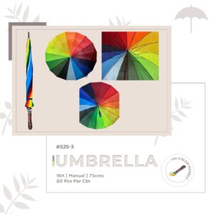 525-3 Manual Umbrella with Tri-Colour Handle